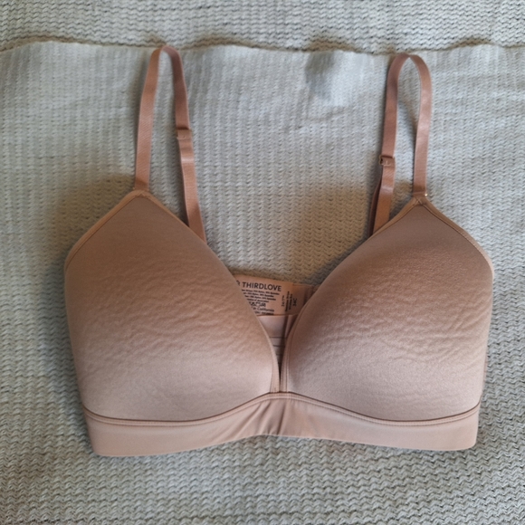 THIRDLOVE 24/7 Seamless Stripe Wireless Bra 34C - Picture 4 of 10